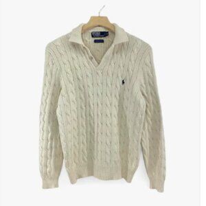 Men's Medium (Fits like a Women's Large) Polo Ralph Lauren Cable Knit Polo